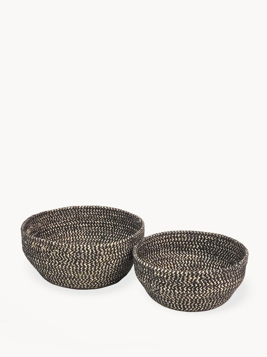 Glitter Bowl - Set of 2 - Black and gold 