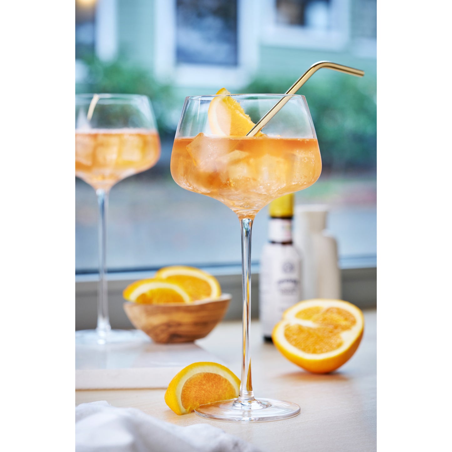 Angled Crystal Amaro Spritz Glasses