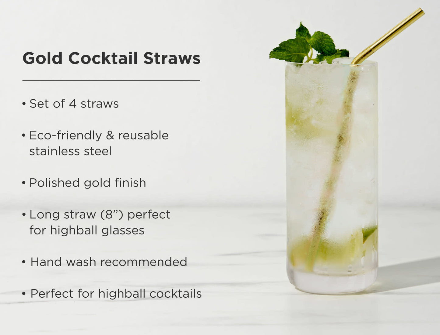 Cocktail Straws - Gold