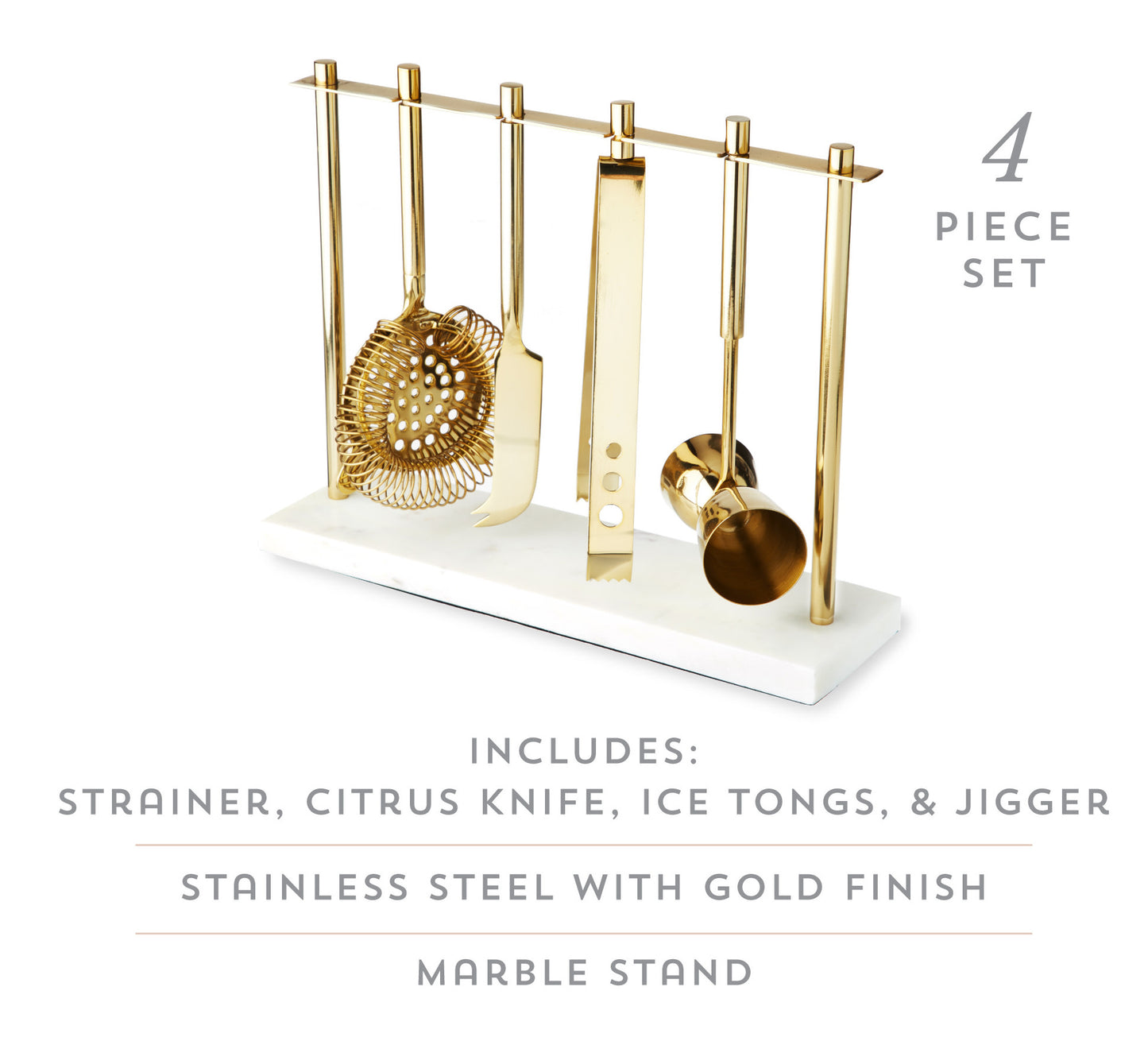 Gold & Marble Bar Tool Set