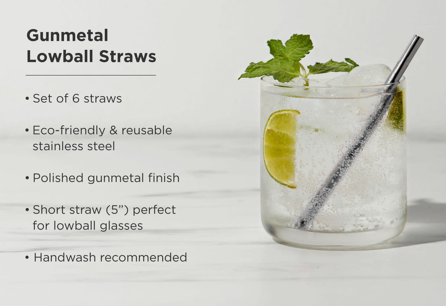 Lowball Straws - Gunmetal