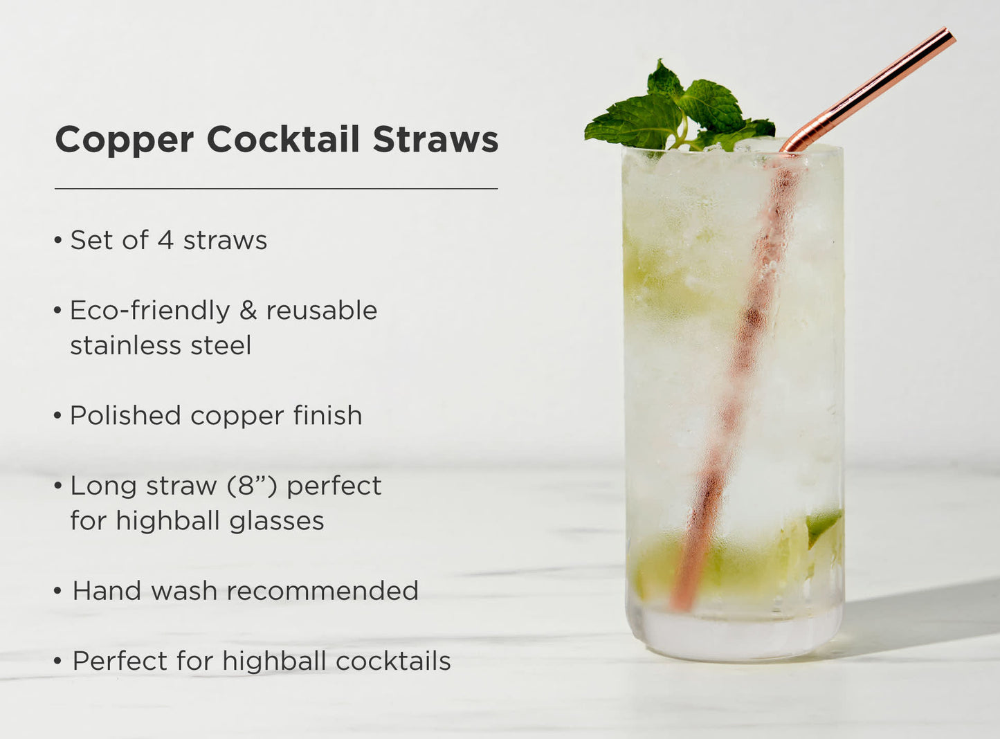 Cocktail Straws - Copper