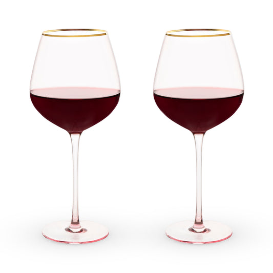 Rose Crystal Red Wine Glass Set