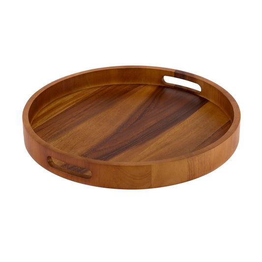 round acacia serving tray and charcuterie board