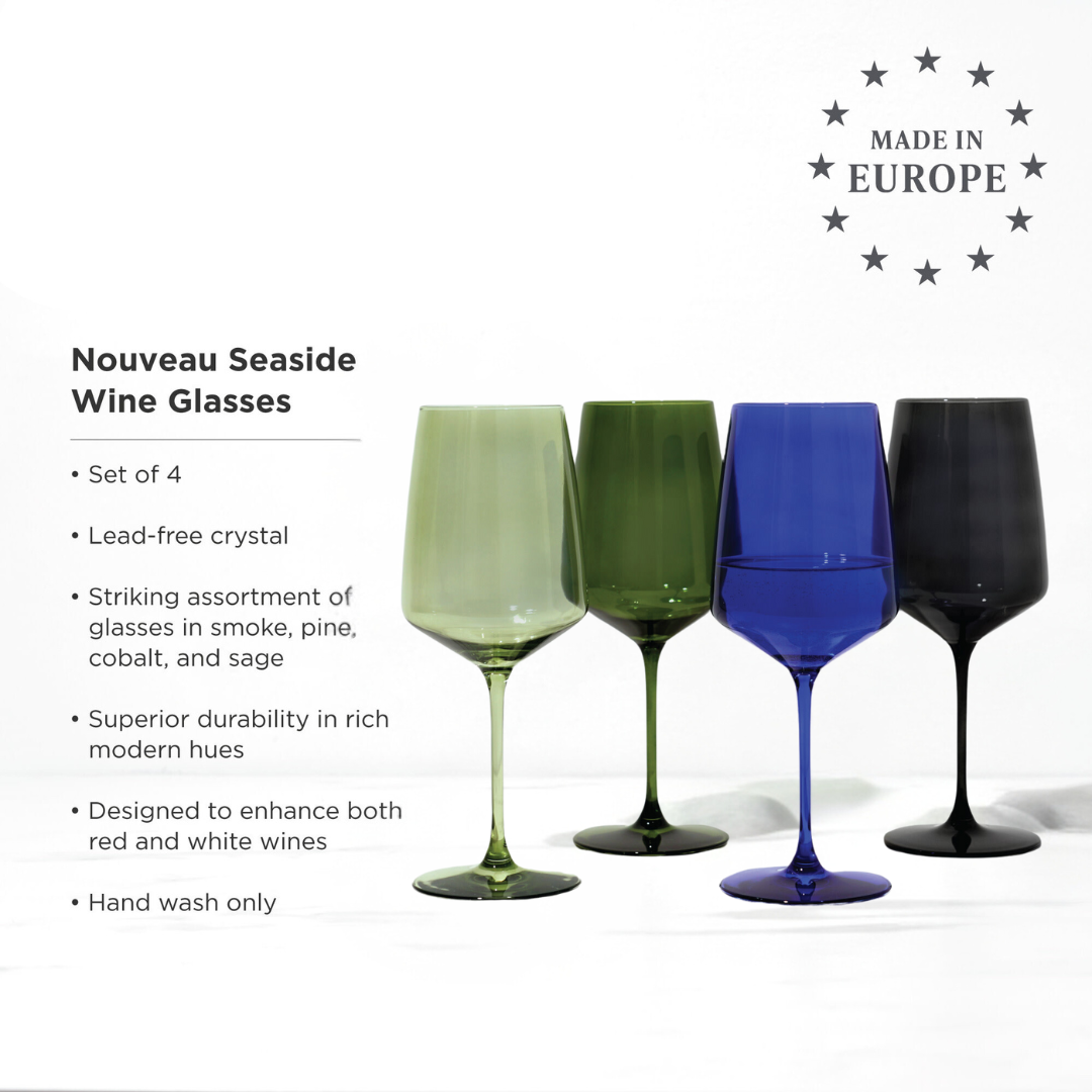 Reserve Nouveau Crystal Wine Glasses - Seaside